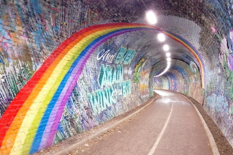 Follow the rainbow through Colinton Tunnel