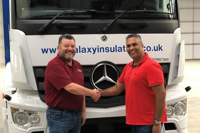 Galaxy MD Tracy Shepherd, left, with Sanjay Gorasia Commercial Director South.
