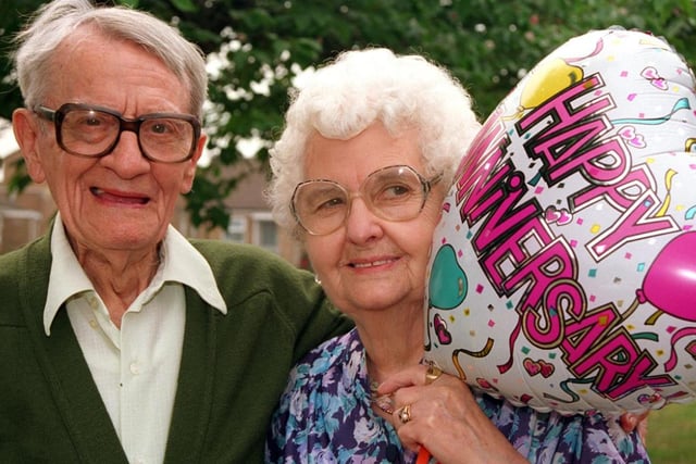 Lol and Alice Parnell, from Whinfell Close, Adwick,  celebrated their diamond wedding anniversary in June 1996
