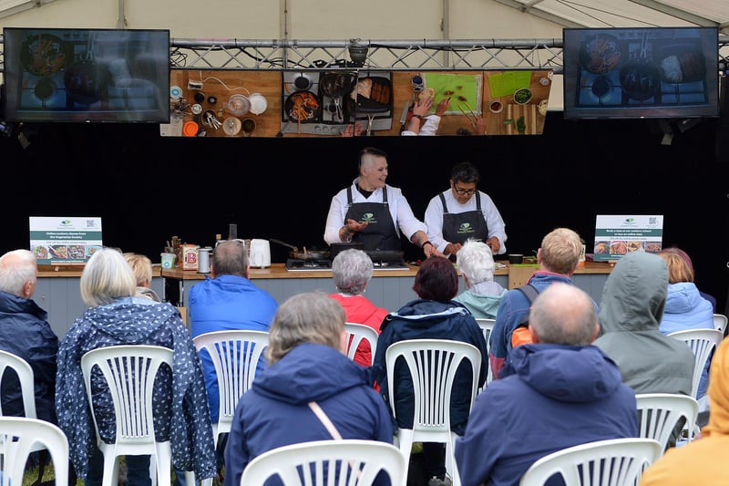 Chef demonstration by The Vegetarian Society at the festival.