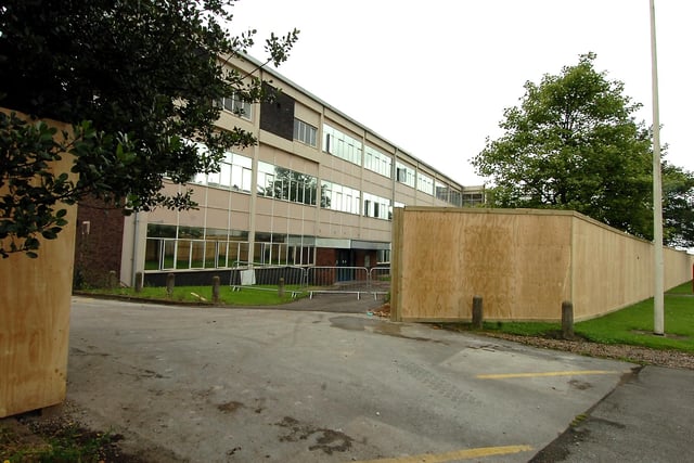 The old Doncaster College building which was fenced off in preparation for demolition in 2009