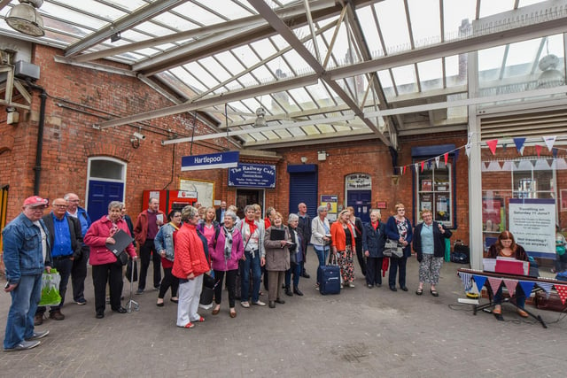The Hartlepool Community Choir singing at the town Railway Station to mark The Queens 90th Birthday. Remember this from 2016?