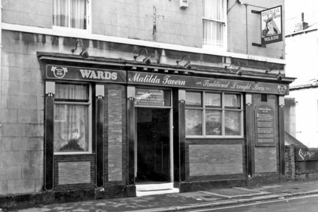 Matilda Tavern, on Matilda Street, in Sheffield city centre, in 1987. The pub was built as a coaching house in 1840 and named after William the Conqueror's wife, Matilda of Flanders.
