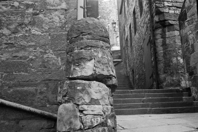 Crumbling buildings in Dean Village in the early 1960s.