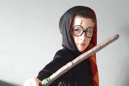 Logun age 10 from Portsmouth dressed as Harry Potter for World Book Day.