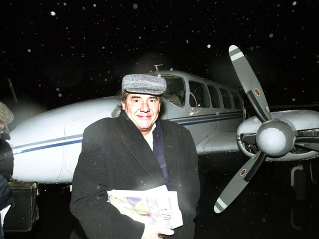 Tim Scott from Halifax about to board the first charter flight to London from Sheffield City Airport