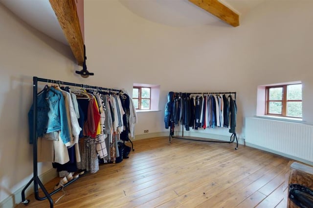 The master bedroom has the advantage of a mezzanine level currently being used as a dressing room.