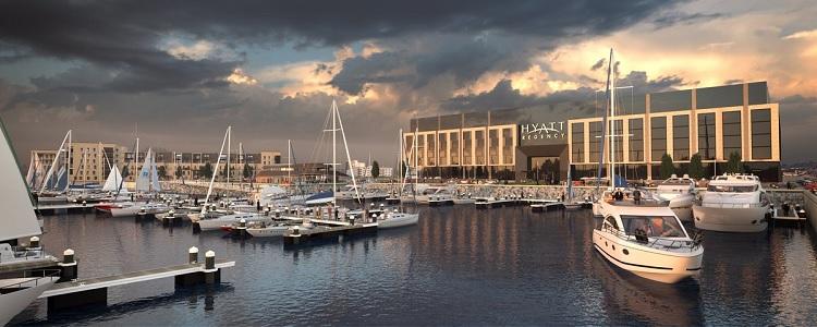 The £500 million Edinburgh Marina project, in Granton, is currently under construction and will include 2,460 homes a Hyatt Regency Spa & Conference Hotel with 160 rooms and 78 serviced apartments, conference centre and spa, 10,149 m² of commercial space, 9,175 m² of retail space, 3,988 m² of leisure space, a 427 berth marina, and a community boatyard.