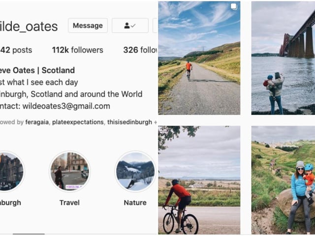 Edinburgh-based Steve Oates regularly posts about his whereabouts on Instagram whether he is in Edinburgh, other parts of Scotland or across the other side of the world. His account features beautiful pictures, many of which include shots of his partner and baby. So far her has 2,142 posts and counting.