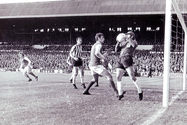 United host arch rivals Sheffield Wednesday at the Lane in October 1970.