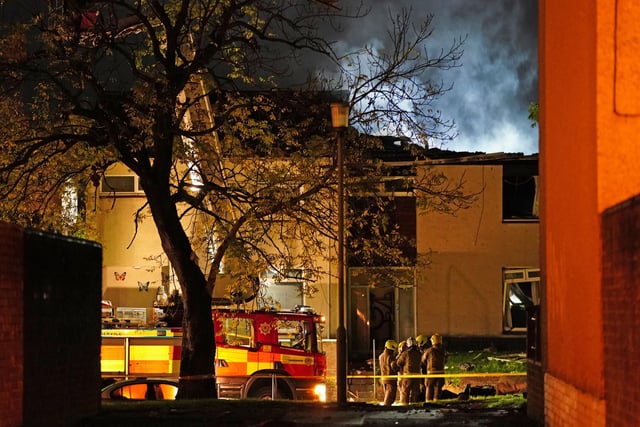 Scottish Fire and Rescue Service sent nine appliances and specialist resources to the scene, where firefighters eventually managed to extinguish the fire caused by the explosion.