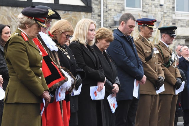 Dignitaries including South Shields MP Emma Lewell-Buck and the leader of South Tyneside Council, Tracey Dixon, pay their respects.