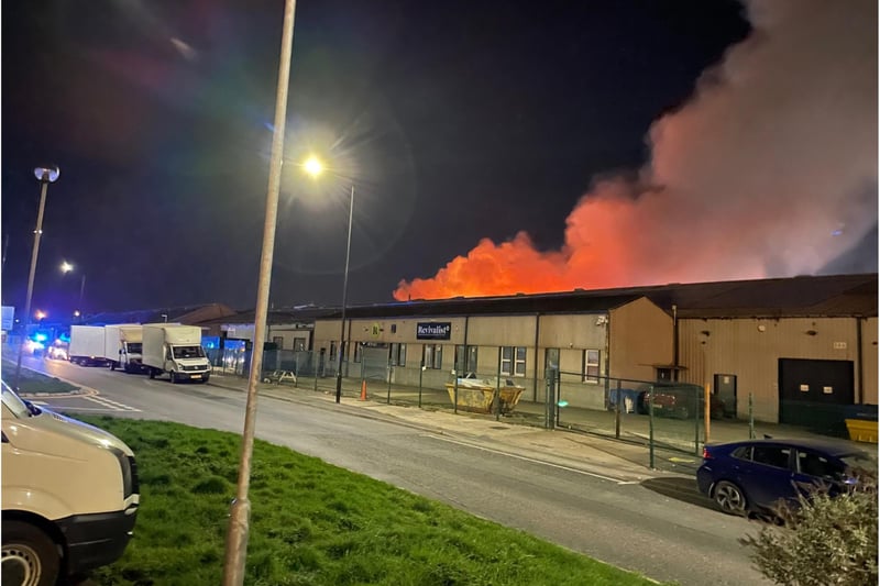 The fire has raged overnight. (Photo: Environment Agency).