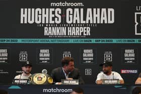 Maxi Hughes and Kid Galahad at their final press conference before they clash in Nottingham: Mark Robinson Matchroom Boxing
