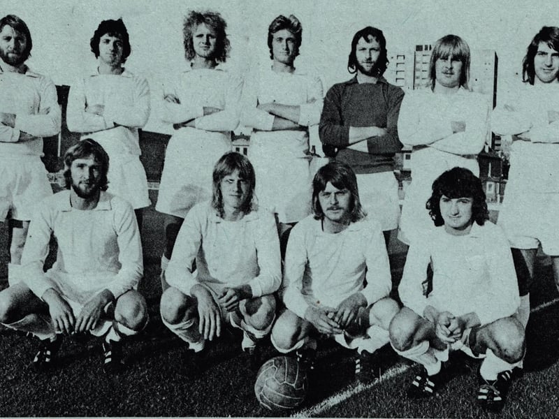 Gosport Borough, Hampshire League. Back (from left) D Pitt, R Wilson, A Mahoney, M Winning, A Milne, D Stanley, C Pascoe. Front: M Brice, S Boswell, R Stanley, J Hawes