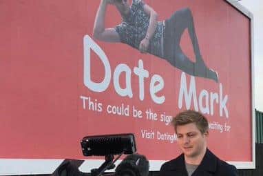 Mark spent £425 hiring the billboard (pic: @iamrofe)