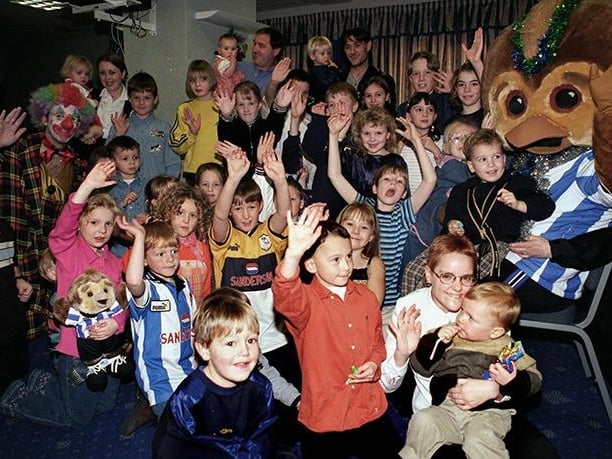 Ozzie Owl at the Sheffield Wednesday staff kids party at Hillsborough on December 20, 1998