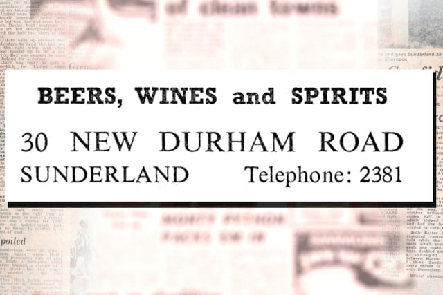 This advert was for Len Shackleton's shop which sold beers, wines and spirits in New Durham Road.