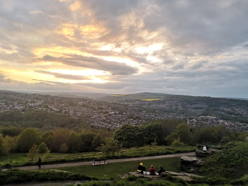 Photo shows Bole Hills, a popular spot among families, students and dog-walkers.