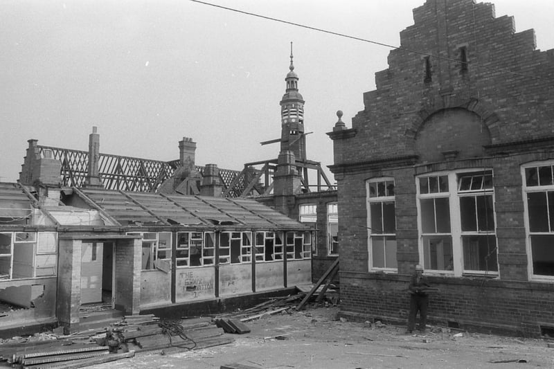 Demolition work on the old Chester Road School in Sunderland was almost complete when this 1981 photo was taken.