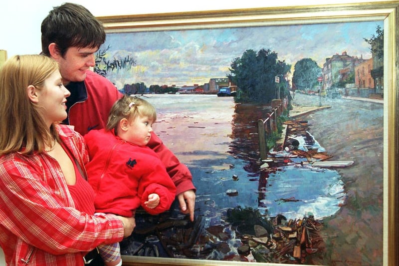 Danny Bubb and Sarah Grice with daughter Casey enjoying some family time at Doncaster Museum and Art Gallery in 1997
