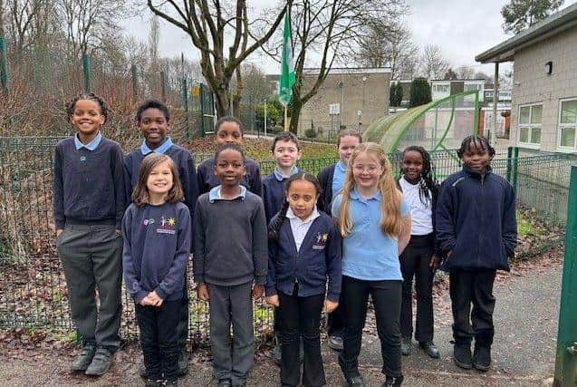 Eco Warriors at Lower Meadow hope the new roof will keep classrooms cooler in the warmer months