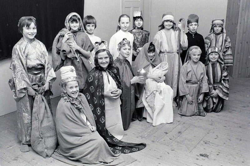 Pupils from Mansfield Woodhouse school Saville House take part in their nativity in 1980.