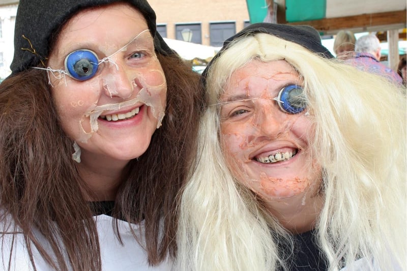 Mother and daughter Jenny Benford and Louise Taylor-Lynch at Chesterfield medieval market in 2009.