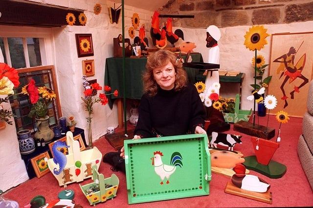 Pictured is Ann Middleton with some of her work at the Amberwood Company, Nook Lane, Stannington, December 1996