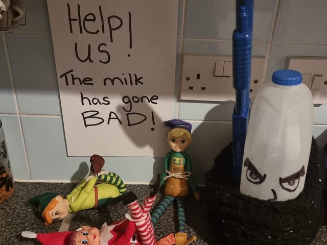 Emma Rose Richards sent in this elf crime scene.
