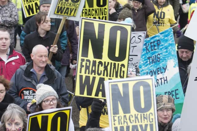 An anti-fracking protest in March 2017 starts at Mosborough, collecting more supporters up from Eckington before heading towards Marsh Lane where the company Ineos planned to carry out fracking