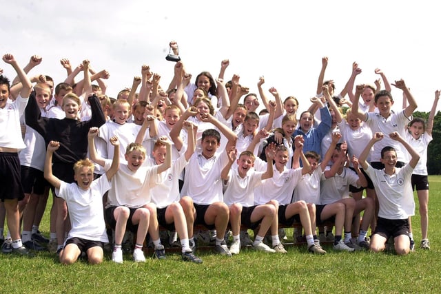 Some of the Hungerhill School sports day competitors in 2003
