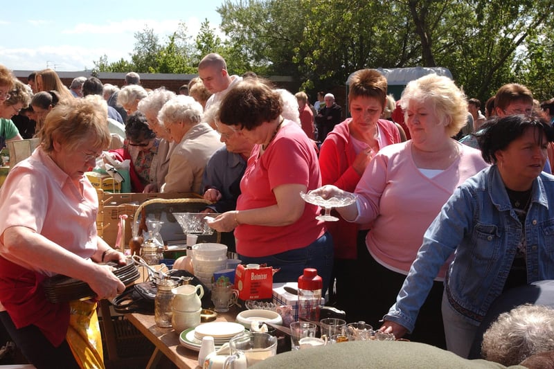 Brisk business on the stalls at the Little Sisters of the Poor fair in Ettrick Grove in May 2005. Can you spot someone you know?