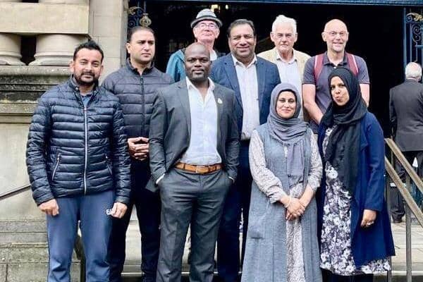 Supporters of a Sheffield Stand Up to Racism open letter critical of Sheffield City Council\'s actions in response to the Sheffield Race Equality Commission report. Picture: Mohammed Maroof