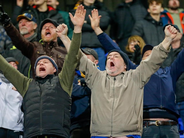 Mansfield Town fans who watched the 3-2 defeat at Tranmere Rovers.