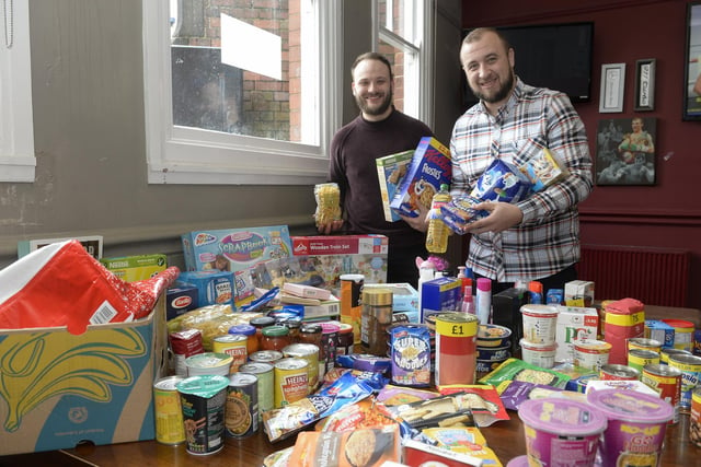 Damian Chapman and Dave Leasley are pictured at the Loxley Sports Bar & Grill, which started a food bank for the needy and elderly when the coronavirus outbreak worsened. Within days they had delivered hundreds of pounds worth of items.