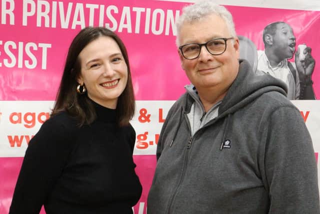 Sheffield general election candidates for the Trade Unionist and Socialist Coalition, Mick Suter and Isabelle France. Picture: TUSC