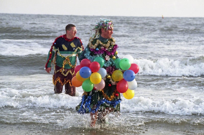 Wee you dressed up for a charity dip at Seaburn on Boxing Day in 1996?
