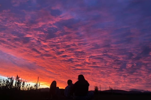 Anna Barry's three children were tempted out to enjoy this amazing sunset in Ratho in October 2020.