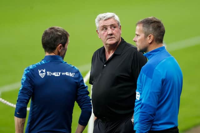 Steve Bruce at St James' Park ahead of the Carabao Cup win over Blackburn Rovers. (Photo by Lee Smith - Pool/Getty Images)