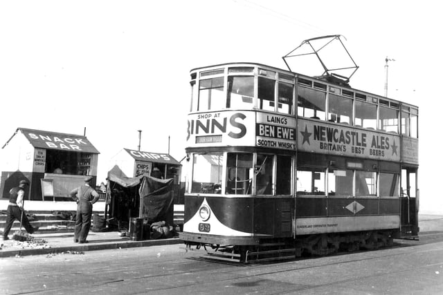 The 198 Dykelands Road Tram Terminus at Seaburn in 1951.