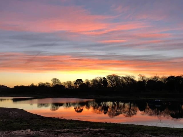 Andy's relaxed shot of a glassy-looking Brick Kiln Lake at sunset looks like it could've been painted in watercolour.