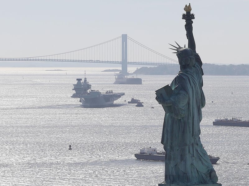 HMS Queen Elizabeth arriving in New York City in 2018. Picture: LPhot Kyle Hellers/Royal Navy/MoD/Crown copyright/PA Wire