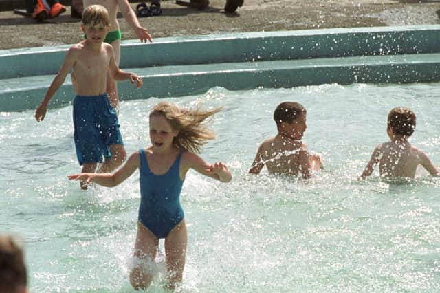 A smashing day in the summer of 1999 - and the paddling pool was a busy place!