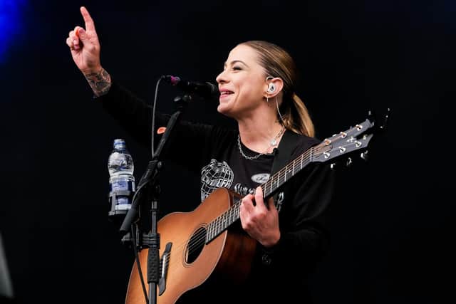 Sheffield X Factor singer Lucy Spraggan had told how an apology from Simon Cowell heaped her 'heal'. Lucy is pictured playing the Tramlines main stage
