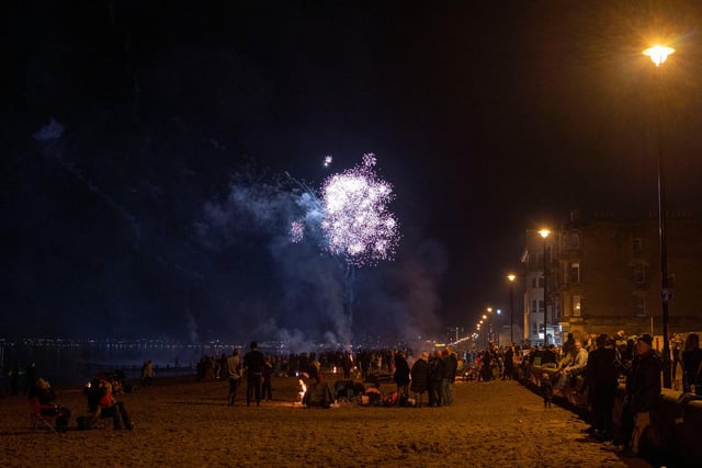 As the new year began, someone set off fireworks for locals to enjoy.