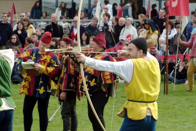 Challengers for the East seeking revenge in the archery  tounament at the Knights Tournament at Bolsover castle in 2006