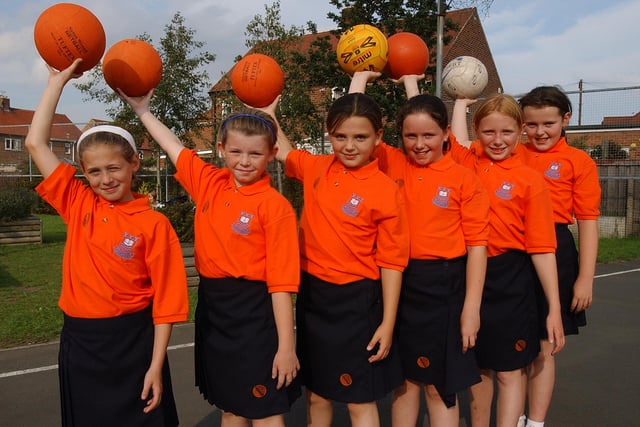 These netball stars from the school look pleased with their new strips in 2006. Recognise them?