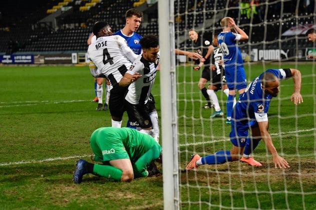 The goalkeeper on loan from Notts County played just 45 minutes in a Spireites shirt away at Chorley.