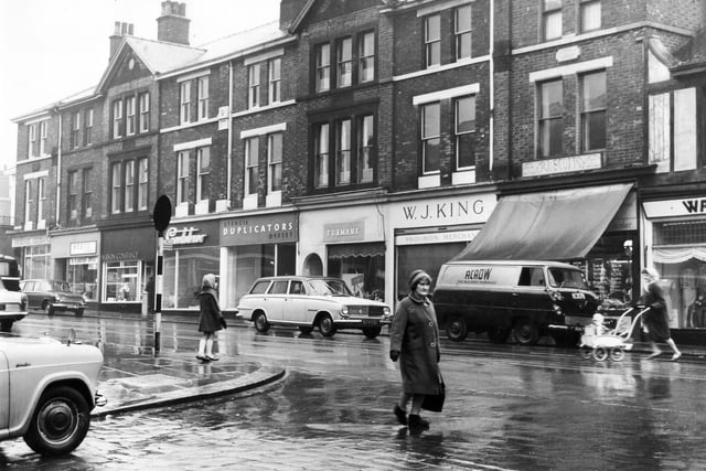 The shopping area pictured in January 1965
